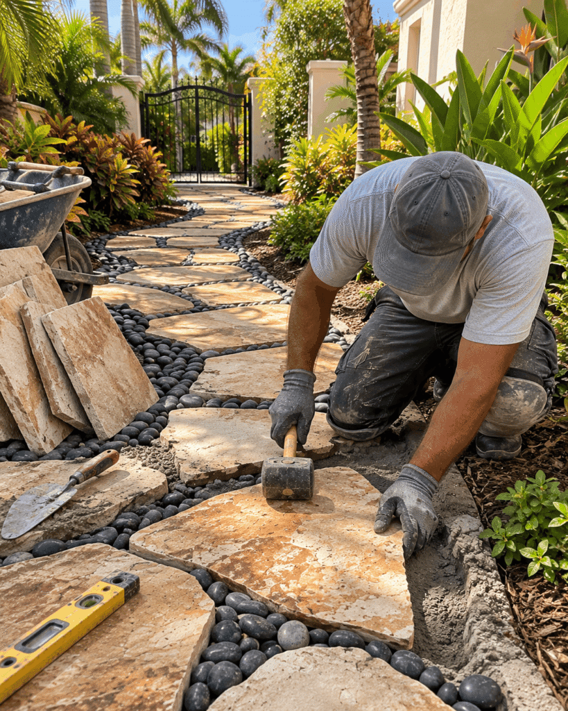 travertine installation in Naples, FL